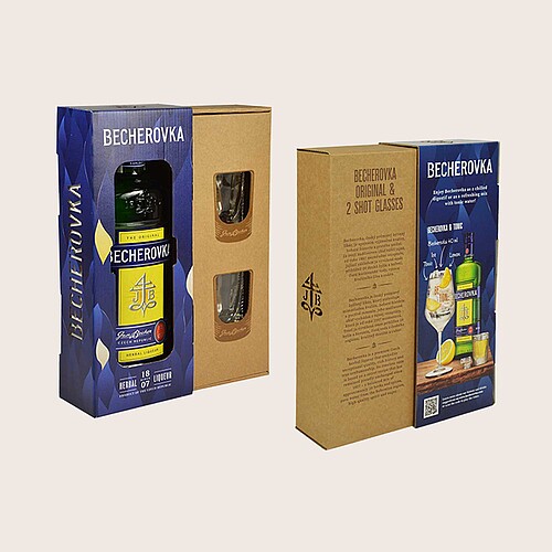 Drinks packaging for liqueurs and merchandising