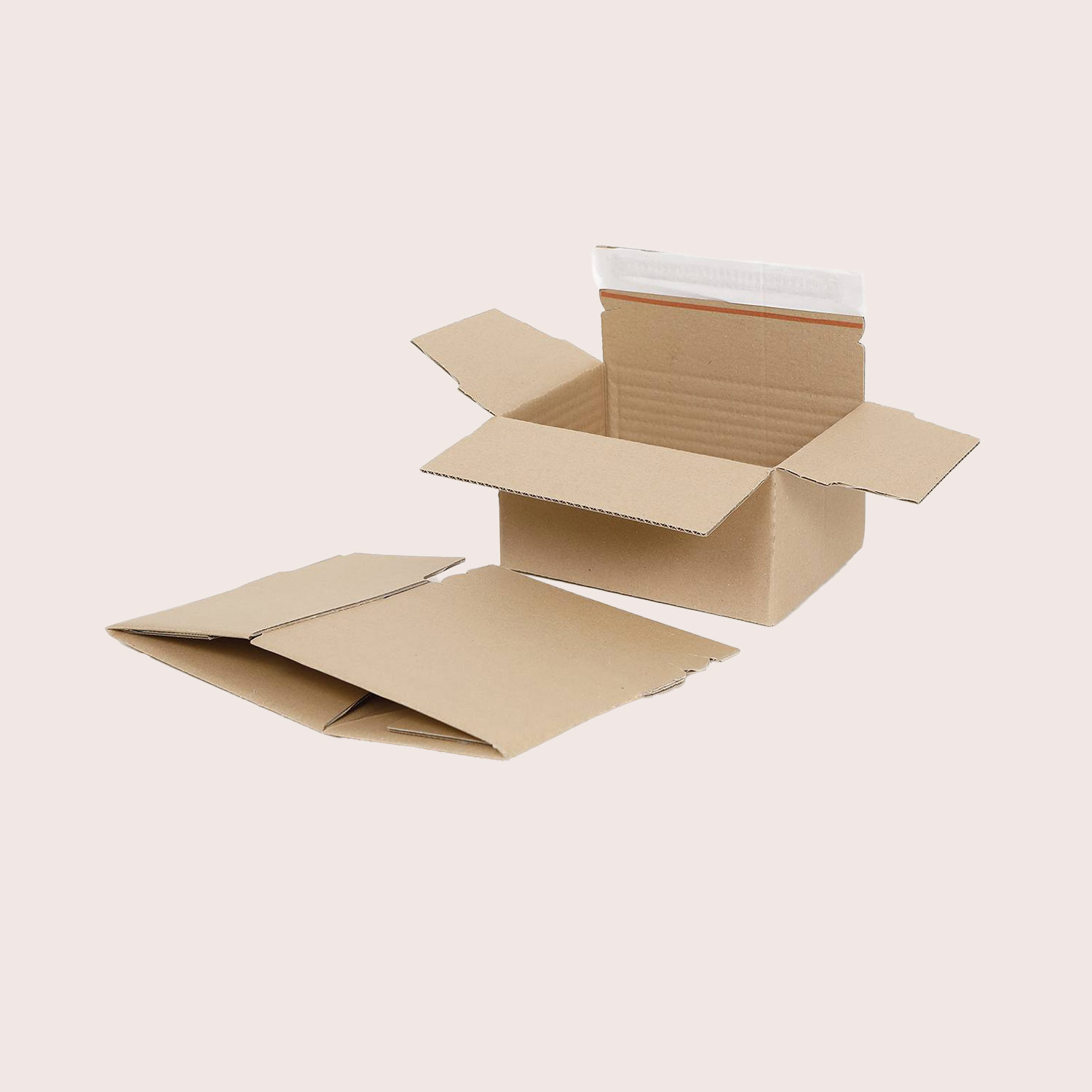 Flat-pack box with automatic base