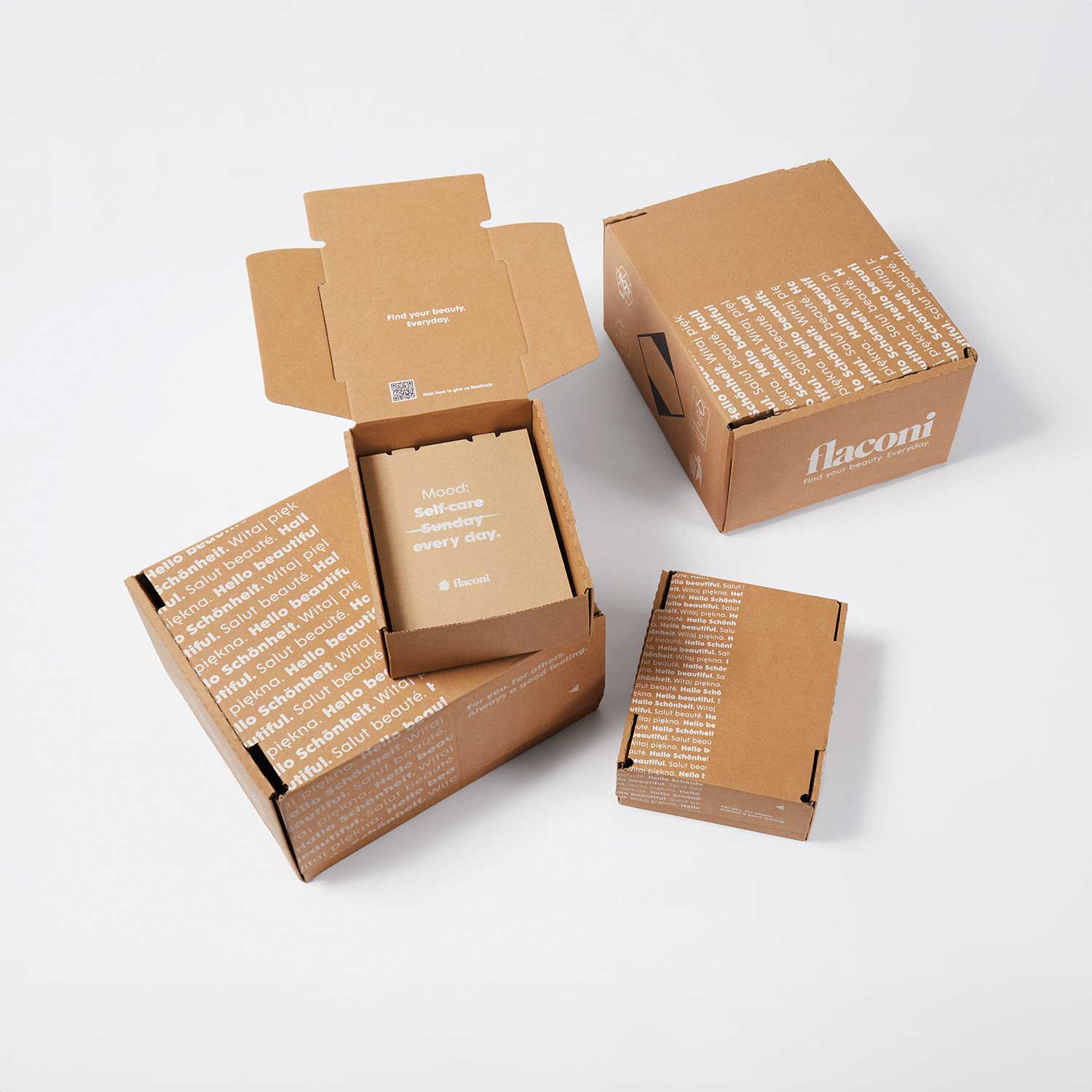 Emballage carton imprimée e-commerce avec bande d'arrachage