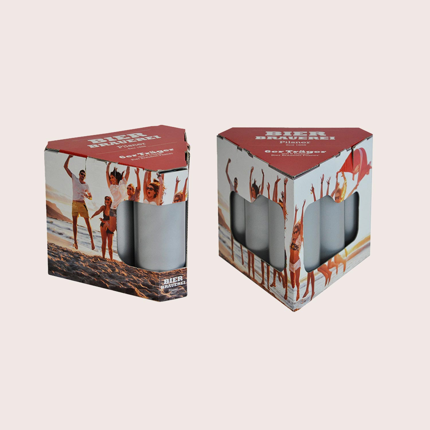 Drinks packaging for cans and bottles made from corrugated cardboard